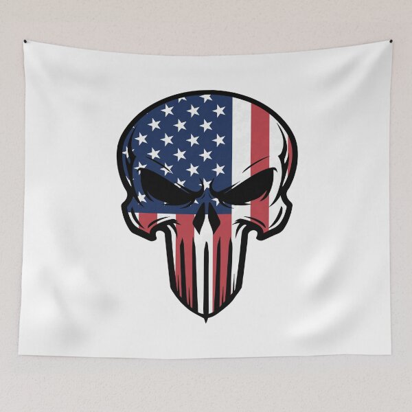 Item preview, American Flag Skull - Patriotic USA Skull designed and sold by Marshallamoakohene.
