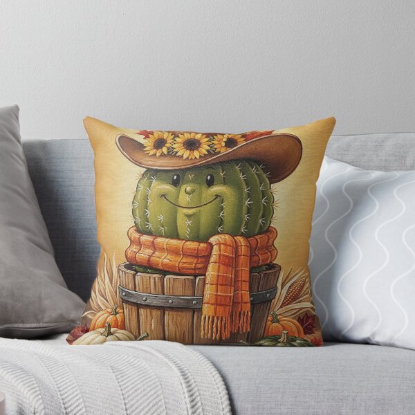 Item preview, Cute Cactus Cowboy Hat Autumn Pumpkin Farmhouse Fall Poster - Whimsical Sunflower Wall Art designed and sold by FestivityFinds.