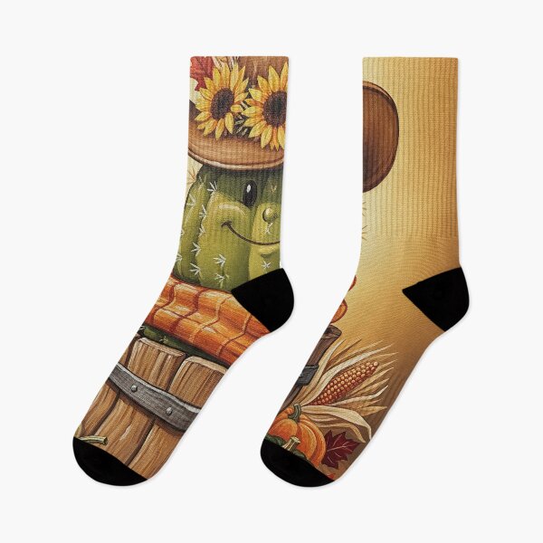Aperçu de l'œuvre Affiche automnale mignonne avec chapeau de cowboy cactus et citrouille - Décoration murale fantaisiste avec tournesol créée et vendue par FestivityFinds.