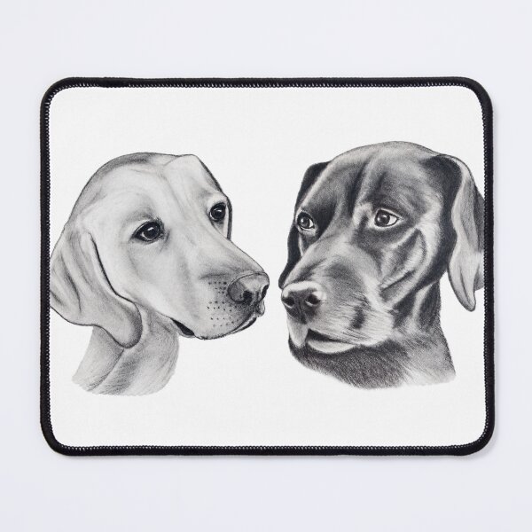 Item preview, Labrador Retriever friends-Pencil drawing designed and sold by SamuraiSixCoin.
