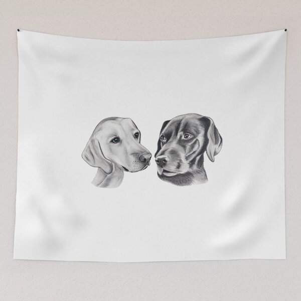 Item preview, Labrador Retriever friends-Pencil drawing designed and sold by SamuraiSixCoin.