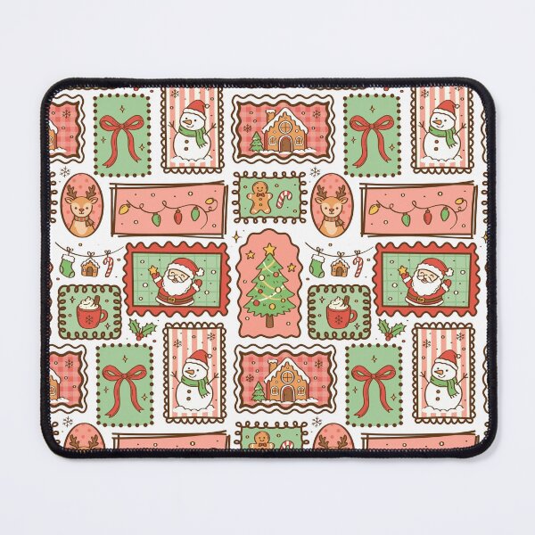 Item preview, Retro Christmas Postage Stamp Pattern designed and sold by OLAIZA.