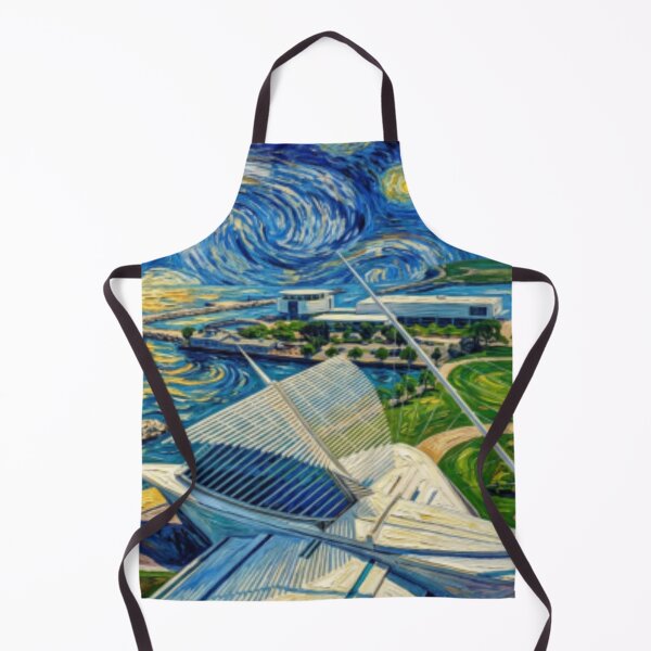 Item preview, Milwaukee Art Museum • Starry Night City Landmark Art designed and sold by GiftableGems.