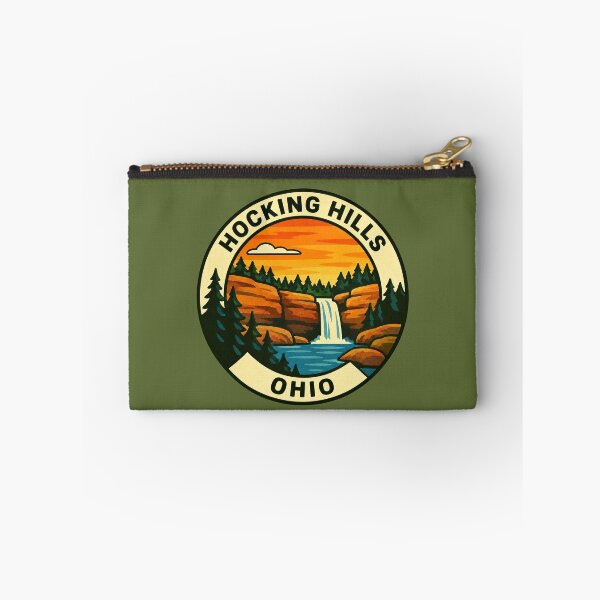 Item preview, Hocking Hills Ohio Vintage Waterfall Travel Badge designed and sold by American Travels.