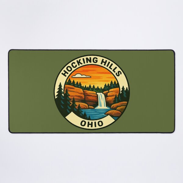Item preview, Hocking Hills Ohio Vintage Waterfall Travel Badge designed and sold by American Travels.