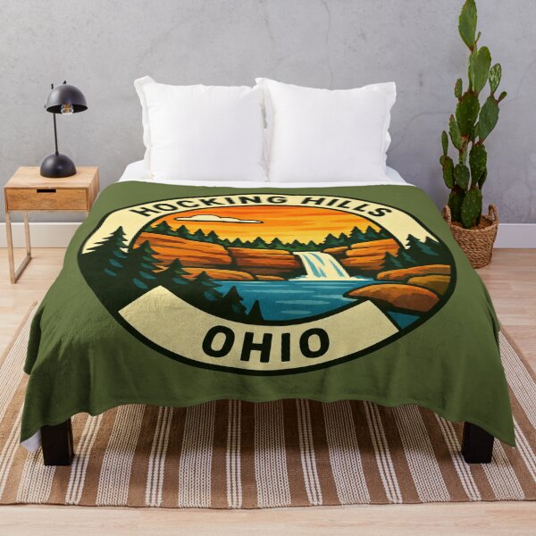 Item preview, Hocking Hills Ohio Vintage Waterfall Travel Badge designed and sold by American Travels.