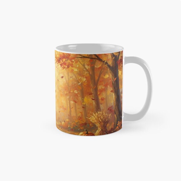 Item preview, Golden Autumn Forest Path Painting Desk Mat — Cozy Fall Harvest Pumpkins and Warm Sunbeam Woods Office Decor designed and sold by FestivityFinds.