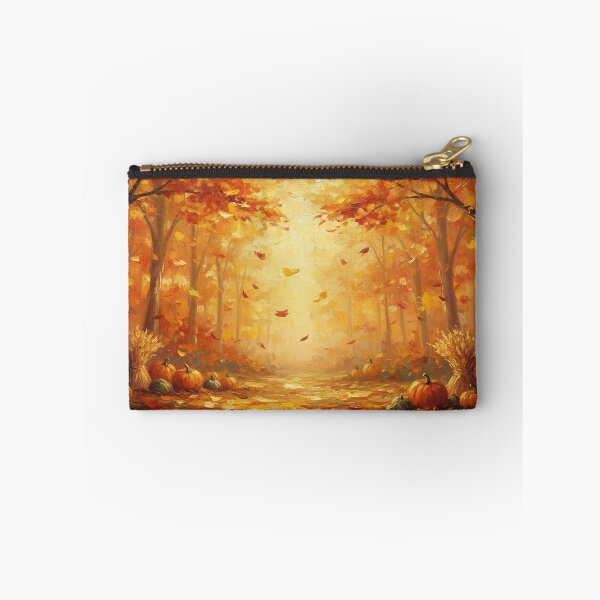 Item preview, Golden Autumn Forest Path Painting Desk Mat — Cozy Fall Harvest Pumpkins and Warm Sunbeam Woods Office Decor designed and sold by FestivityFinds.