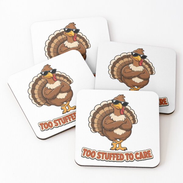 Item preview, Too Stuffed to Care Funny Thanksgiving Shirt designed and sold by CerealBoxInk.