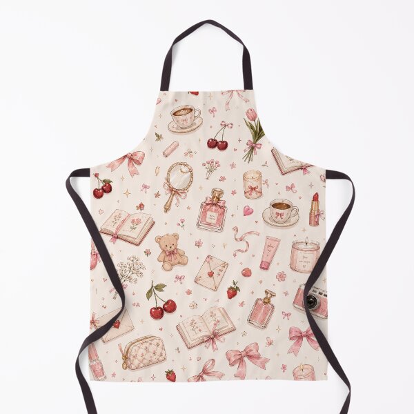 Item preview, Coquette Pink Aesthetic Pattern with Cute Bows and Cherries designed and sold by NinaVibeStudio.