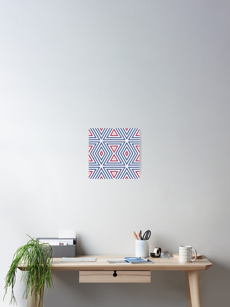Thumbnail 2 of 3, Poster, Geometric multi-colored pattern shapes designed and sold by fuzzyfox.