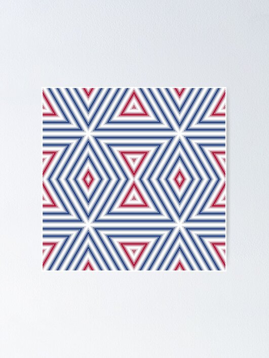 Thumbnail 1 of 3, Poster, Geometric multi-colored pattern shapes designed and sold by fuzzyfox.