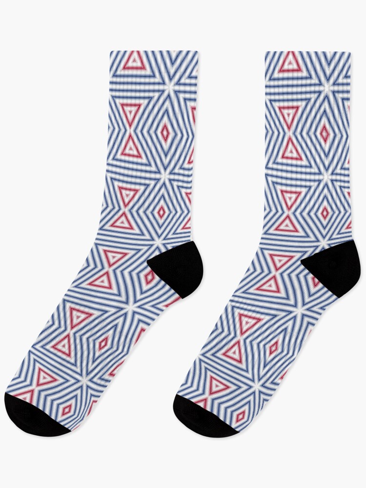 Thumbnail 1 of 5, Socks, Geometric multi-colored pattern shapes designed and sold by fuzzyfox.