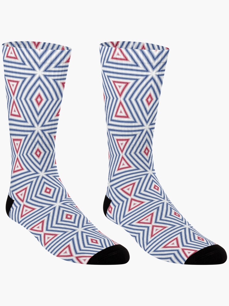 Thumbnail 3 of 5, Socks, Geometric multi-colored pattern shapes designed and sold by fuzzyfox.