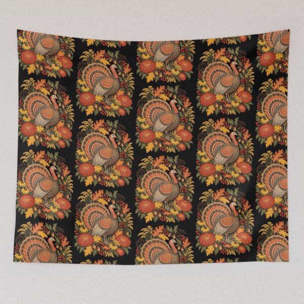 Item preview, Vintage Autumn Wild Turkey Botanical Thanksgiving Harvest Design designed and sold by JapanAnimeSH2.
