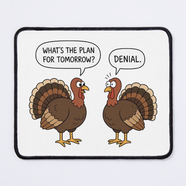 Item preview, What's The Plan Tomorrow Denial Funny Turkey Shirt designed and sold by CerealBoxInk.