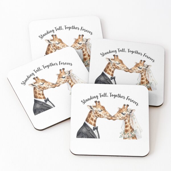 Item preview, Giraffe Wedding Portrait Kiss designed and sold by Tiffany Roy.