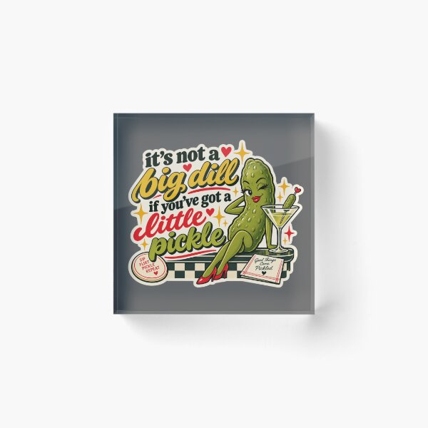 Item preview, It’s Not a Big Dill If You’ve Got a Little Pickle – Retro Pickle Pun designed and sold by CautionChaosCo.