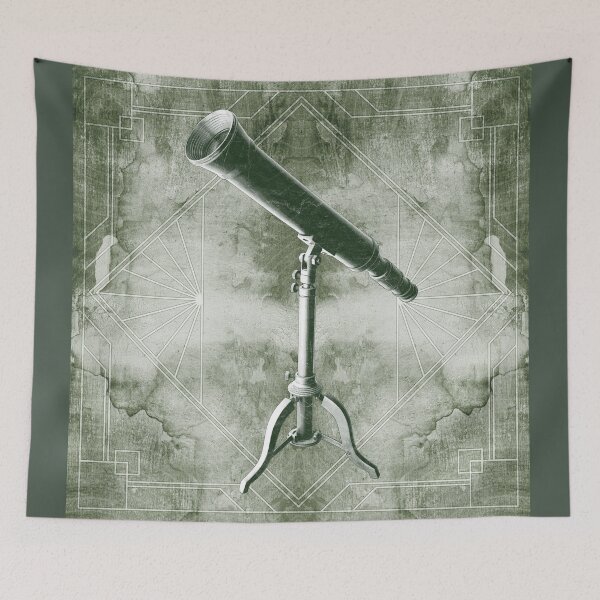 Item preview, Antique Brass Telescope on Folding Tripod Stand Green designed and sold by Ghoul Enterprises.