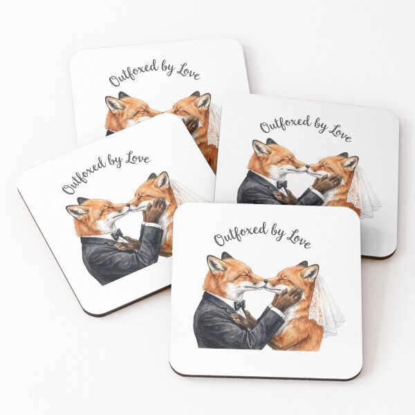 Item preview, Fox Couple Wedding Kiss designed and sold by Tiffany Roy.