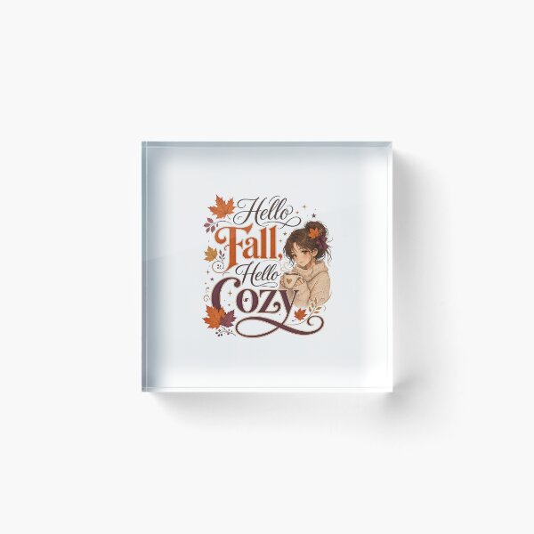 Item preview, Hello Fall, Hello Cozy – Cute Cozy Autumn Design for Women, Fall Lover Gift designed and sold by PrintSparkDesigns.
