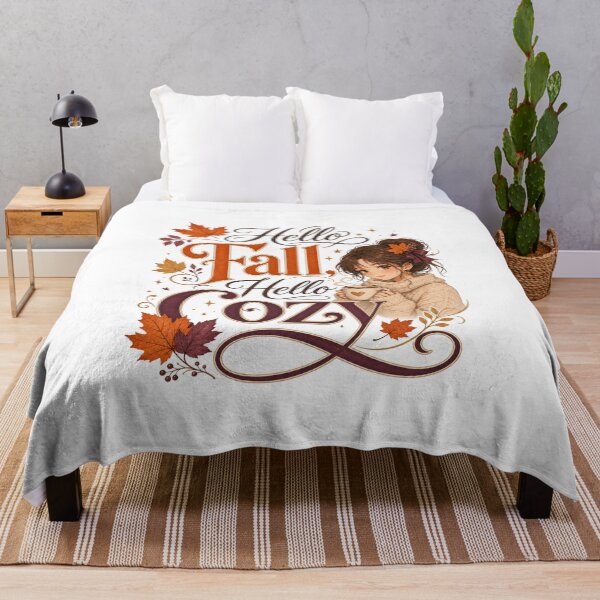 Item preview, Hello Fall, Hello Cozy – Cute Cozy Autumn Design for Women, Fall Lover Gift designed and sold by PrintSparkDesigns.