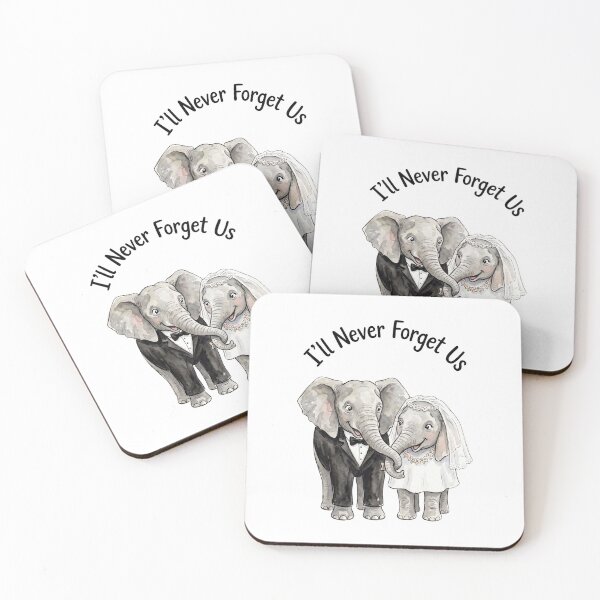 Item preview, Elephant Wedding Couple Smiling designed and sold by Tiffany Roy.