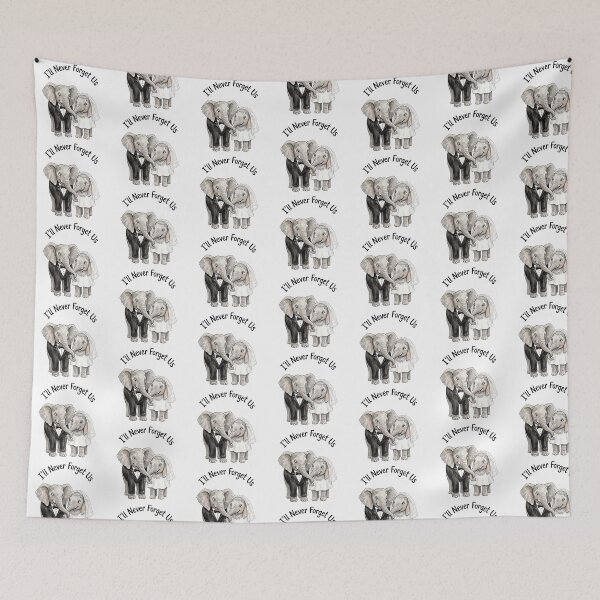 Item preview, Elephant Wedding Couple Smiling designed and sold by Tiffany Roy.