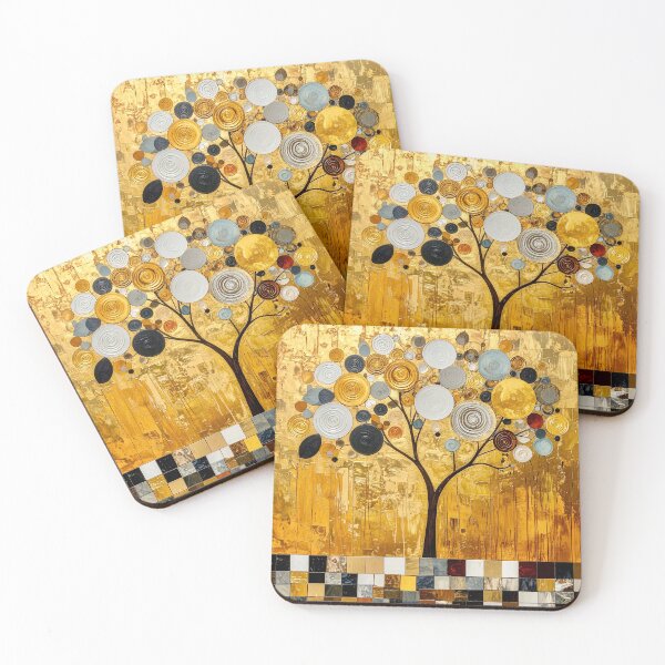 Item preview, Golden Tree of Life in Gustav Klimt Style designed and sold by Vicky Brago-Mitchell®.