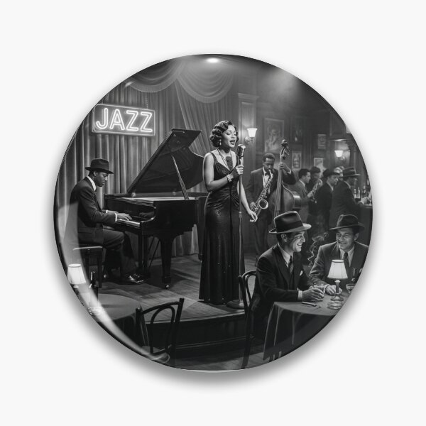 Artikelvorschau, Schwarz-Weiß-Jazz-Noir-Club-Aufführungsszene der 1930er Jahre entworfen und verkauft von Solomon-Ent-144.