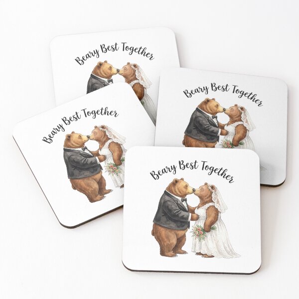 Item preview, Bear Couple Wedding Kiss designed and sold by Tiffany Roy.