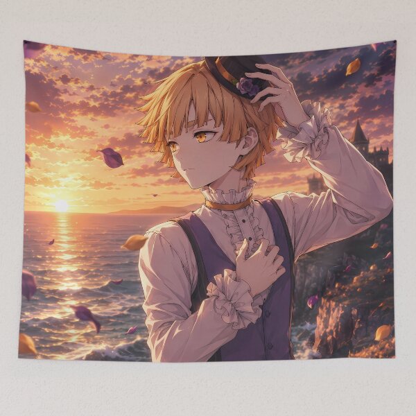 Item preview, Zenitsu Agatsuma Demon Slayer Sunset Coastal Roses designed and sold by SolenneAzur.