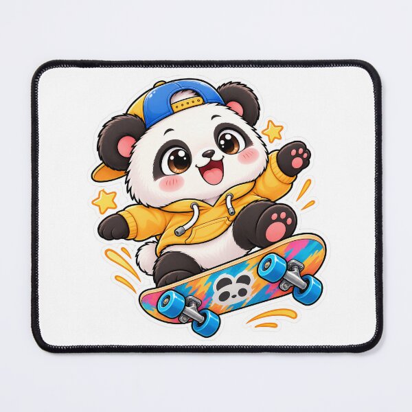 Item preview, Cute Panda Skateboard Adventure designed and sold by Barkybond.