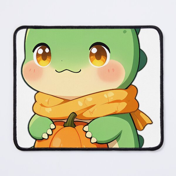 Item preview, Cute Baby T-Rex with Autumn Knitted Scarf Hugging Pumpkin designed and sold by pumsquare.