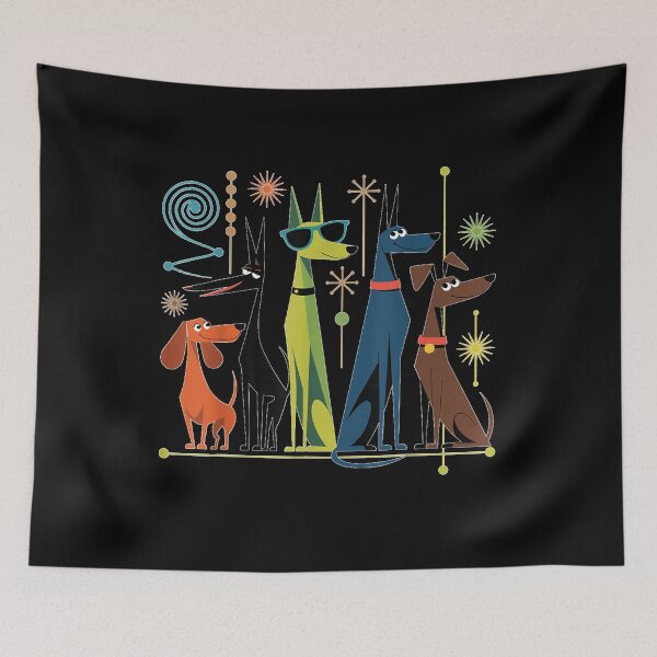 Item preview, Retro Mid-Century Modern Dogs 50s 60s Style designed and sold by GalenoHenley.