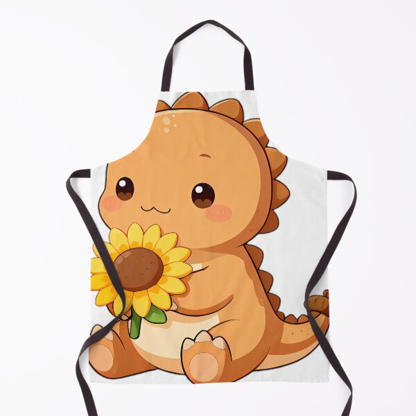 Item preview, Cute Baby Ankylosaurus with Acorn Tail Hugging Sunflower designed and sold by pumsquare.