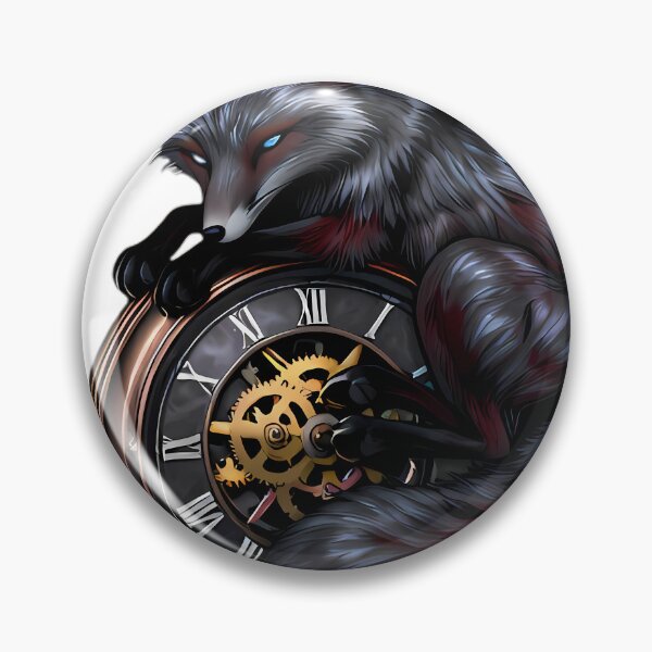 Item preview, Gothic Silver Fox Weathered Bronze Pocket Watch designed and sold by IllumeInk.