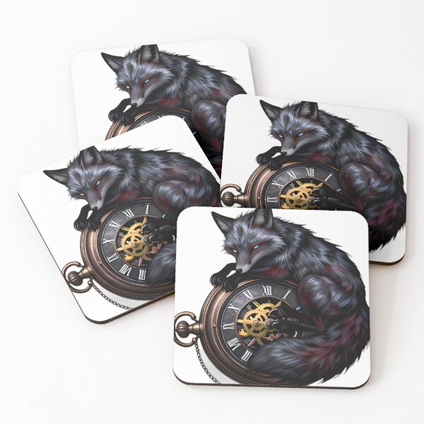 Item preview, Gothic Silver Fox Weathered Bronze Pocket Watch designed and sold by IllumeInk.