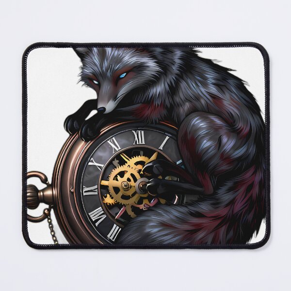 Item preview, Gothic Silver Fox Weathered Bronze Pocket Watch designed and sold by IllumeInk.