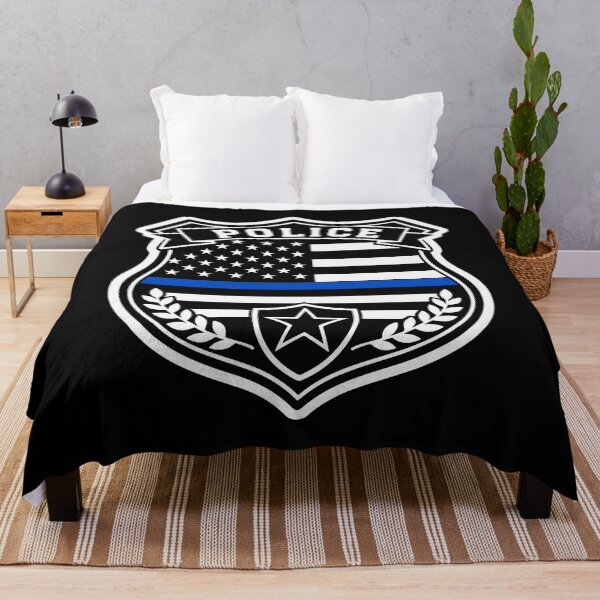 Item preview, Thin Blue Line Police Badge - American Flag Shield designed and sold by Marshallamoakohene.