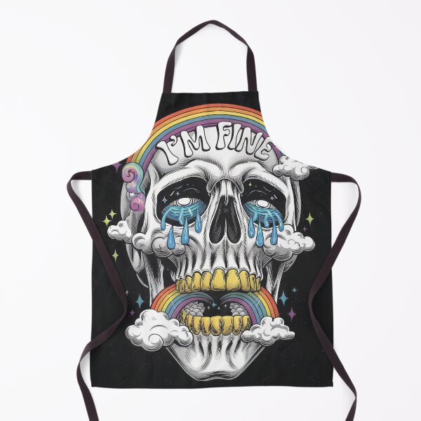 Item preview, I'm Fine Crying Rainbow Skull — Funny Dark Humor Mental Health Sarcastic Retro designed and sold by FestivityFinds.