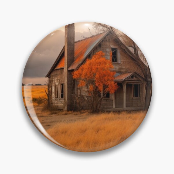Item preview, Abandoned Farmhouse in a Golden Field - Rustic Country Landscape designed and sold by Gustavo Navarro.