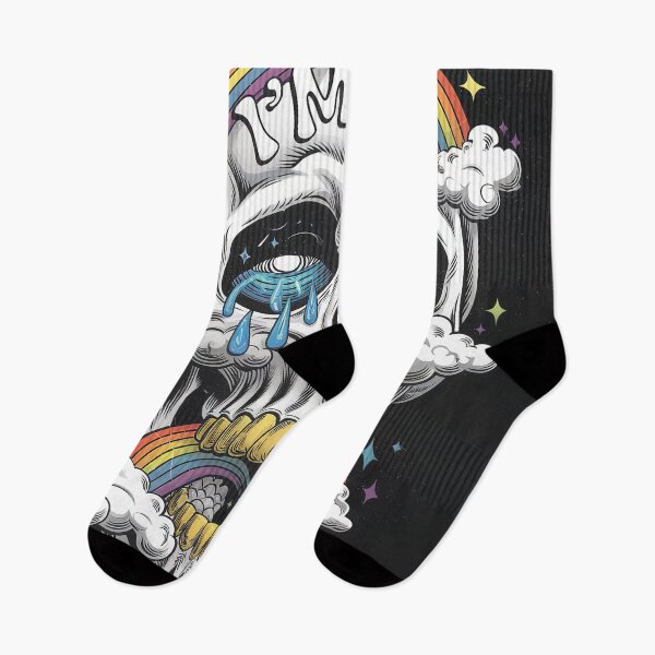 Item preview, I'm Fine Crying Rainbow Skull — Funny Dark Humor Mental Health Sarcastic Retro designed and sold by FestivityFinds.
