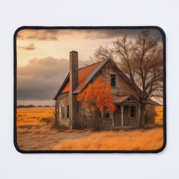 Item preview, Abandoned Farmhouse in a Golden Field - Rustic Country Landscape designed and sold by Gustavo Navarro.