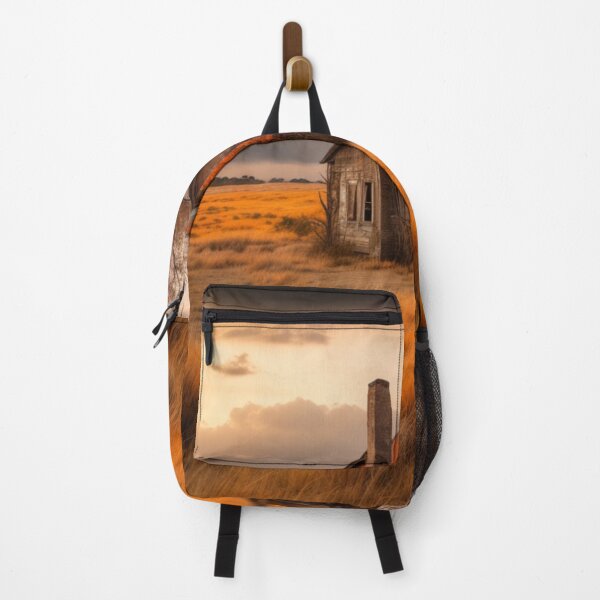 Item preview, Abandoned Farmhouse in a Golden Field - Rustic Country Landscape designed and sold by Gustavo Navarro.