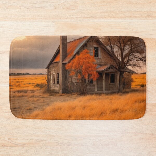 Item preview, Abandoned Farmhouse in a Golden Field - Rustic Country Landscape designed and sold by Gustavo Navarro.