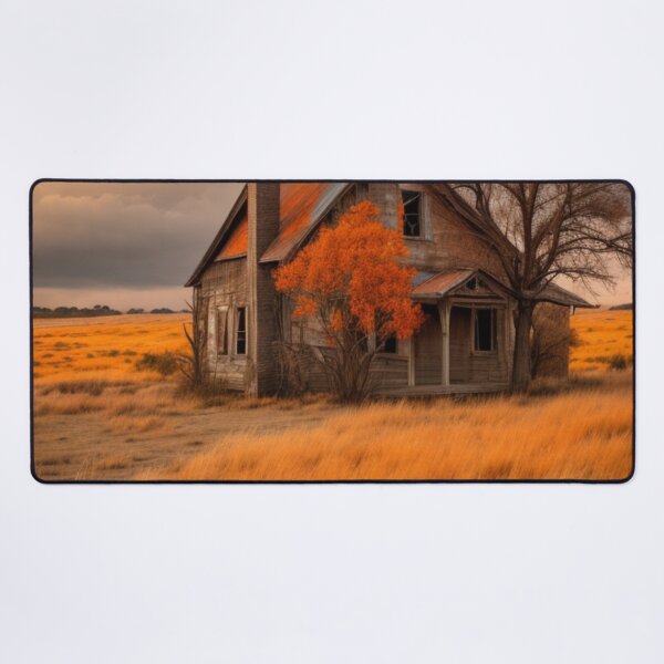 Item preview, Abandoned Farmhouse in a Golden Field - Rustic Country Landscape designed and sold by Gustavo Navarro.