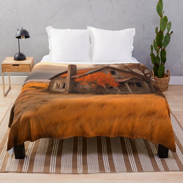 Item preview, Abandoned Farmhouse in a Golden Field - Rustic Country Landscape designed and sold by Gustavo Navarro.