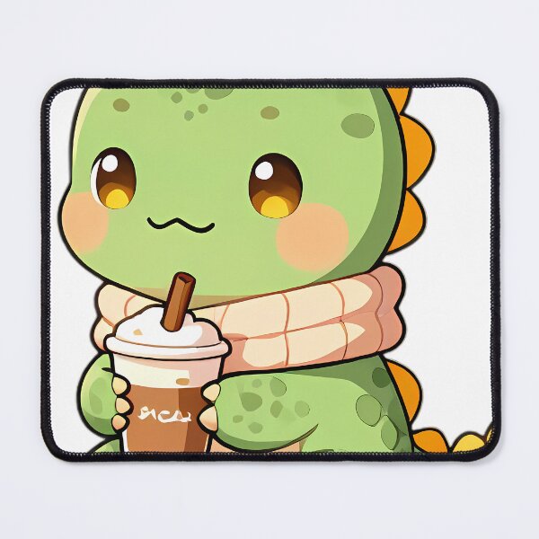 Item preview, Cute Baby Parasaurolophus Holding Pumpkin Spice Latte designed and sold by pumsquare.
