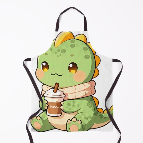 Item preview, Cute Baby Parasaurolophus Holding Pumpkin Spice Latte designed and sold by pumsquare.